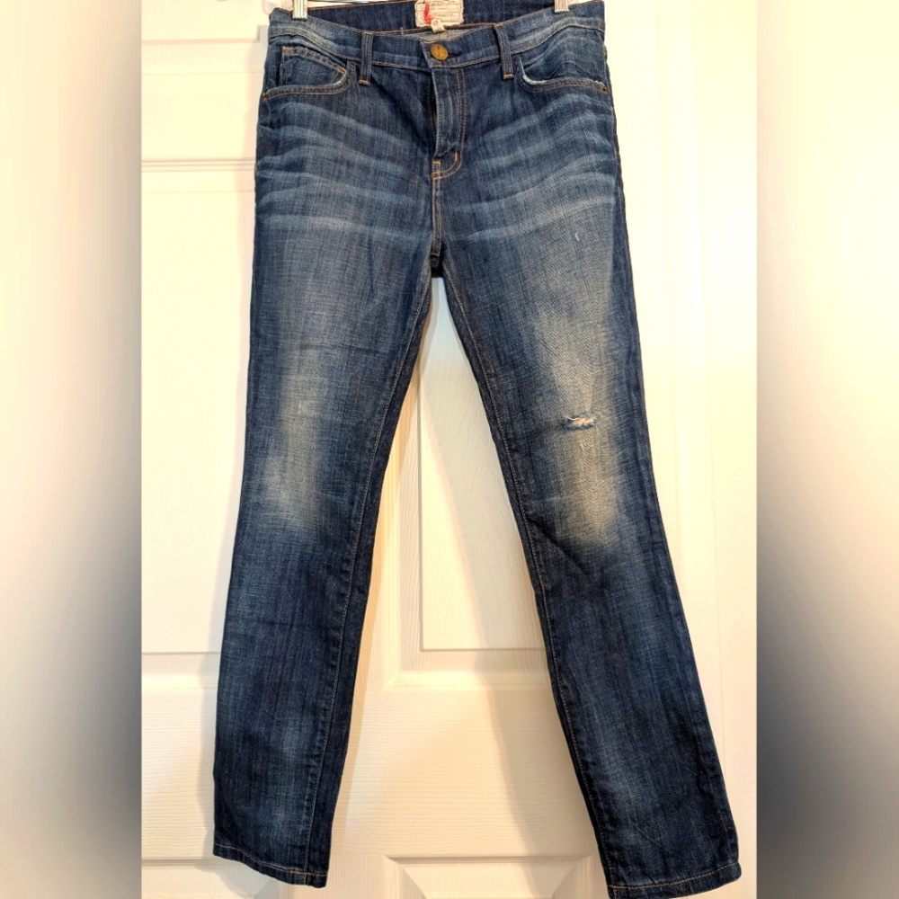 Current/Elliott Dark Blue Straight Leg Jeans